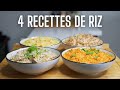 4 DELICIEUSES RECETTES DE RIZ POUR  ACCOMPAGNER VOS PLATS -- facile et rapide