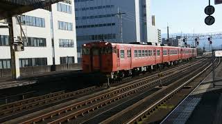 JR西日本キハ47形4両 因美線普通列車 鳥取駅到着