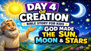 Day 4 of Creation | Bible Story for Kids | God Made the Sun, Moon & Stars