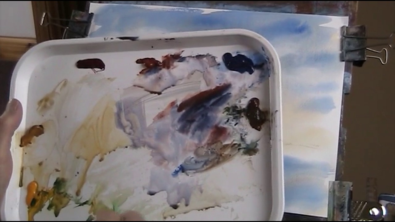 Rocky Stream with Hookers Green  Watercolour