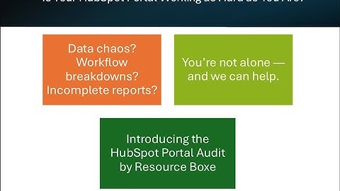 HubSpot Portal Audit from Resource Boxe