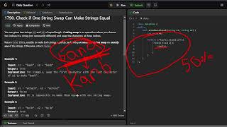 1790  Check if One String Swap Can Make Strings Equal #day8