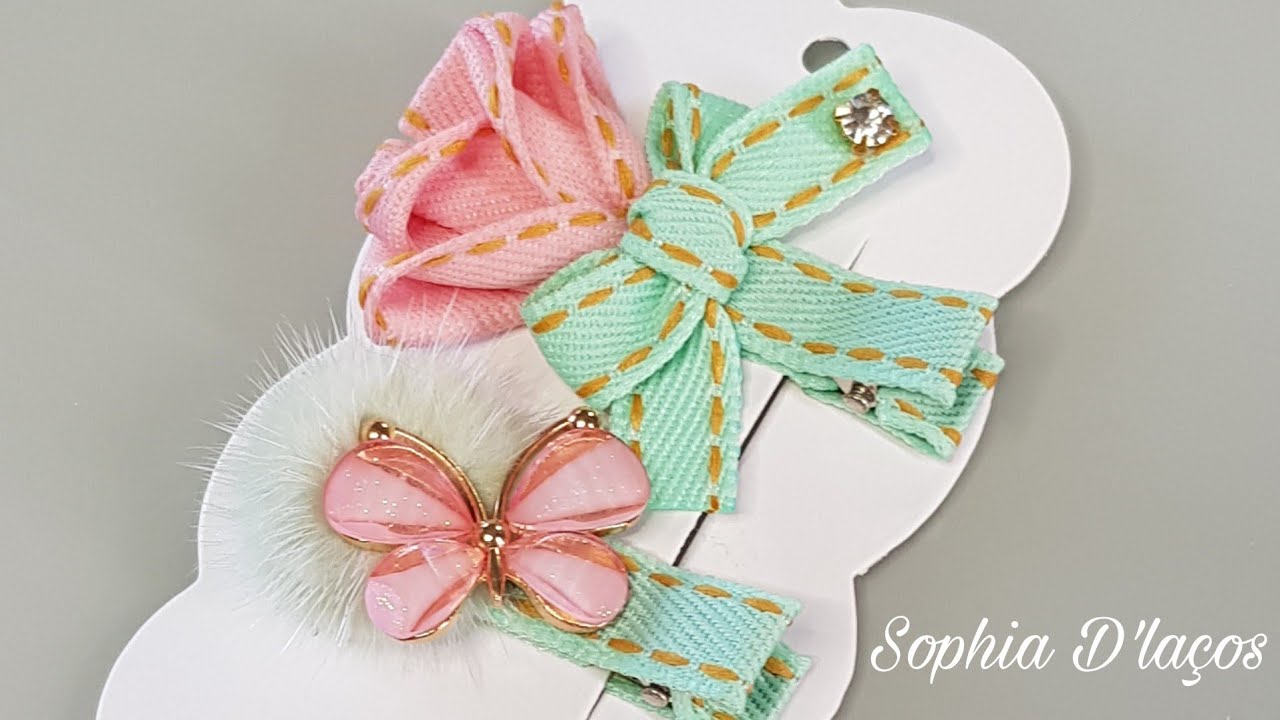 LAÇO ROSA DE JARDIM NA FITA N5 / DIY / Ribbon bow / Sophia D'Laços 
