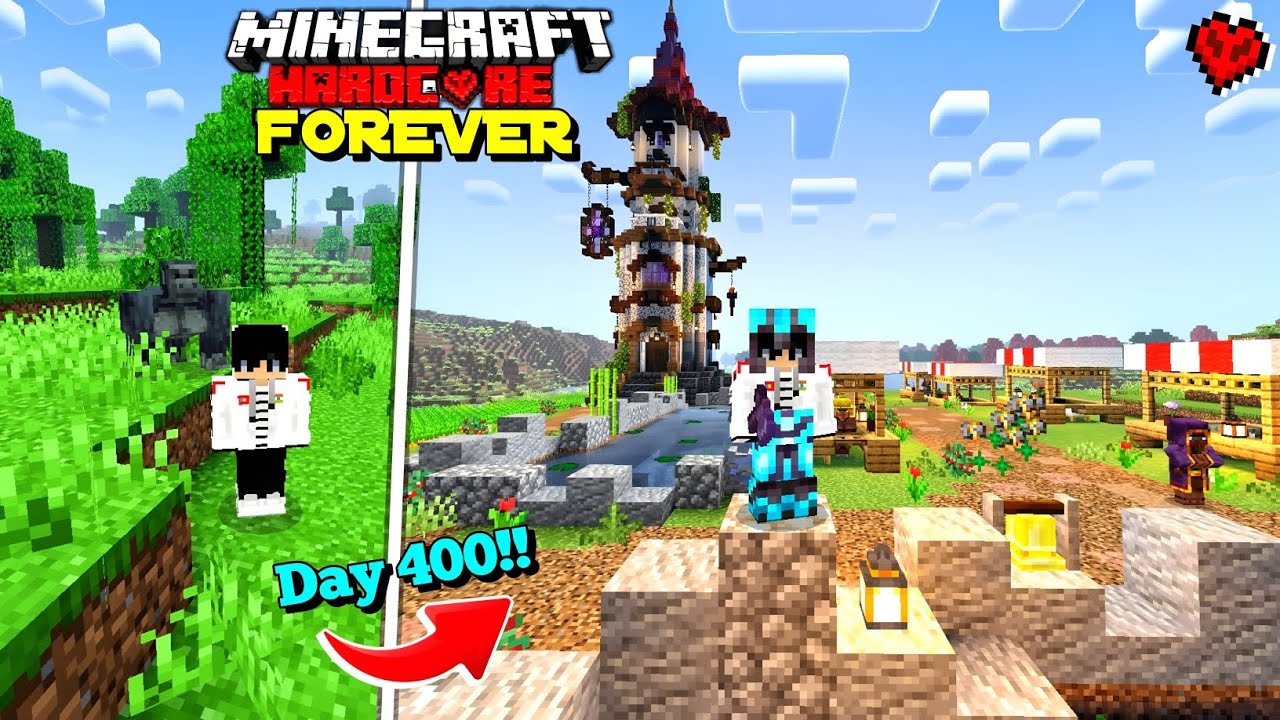 I Survived 400 Days in Minecraft Forever world || Minecraft 100 Days ...