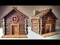 DIY Mini Log Cabin | How to make Miniature House From Cardboard and Old Magazines | DIY Mini House