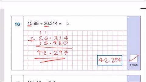 KS2 Maths SATS 2016 | Paper 1 Arithmetic | Questions 10-18