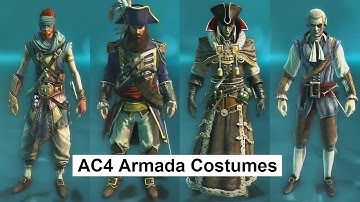AC4 Multiplayer Armada Costumes Dandy Buccaneer Blackbeard Orchid Cutthroat Physician Jaguar