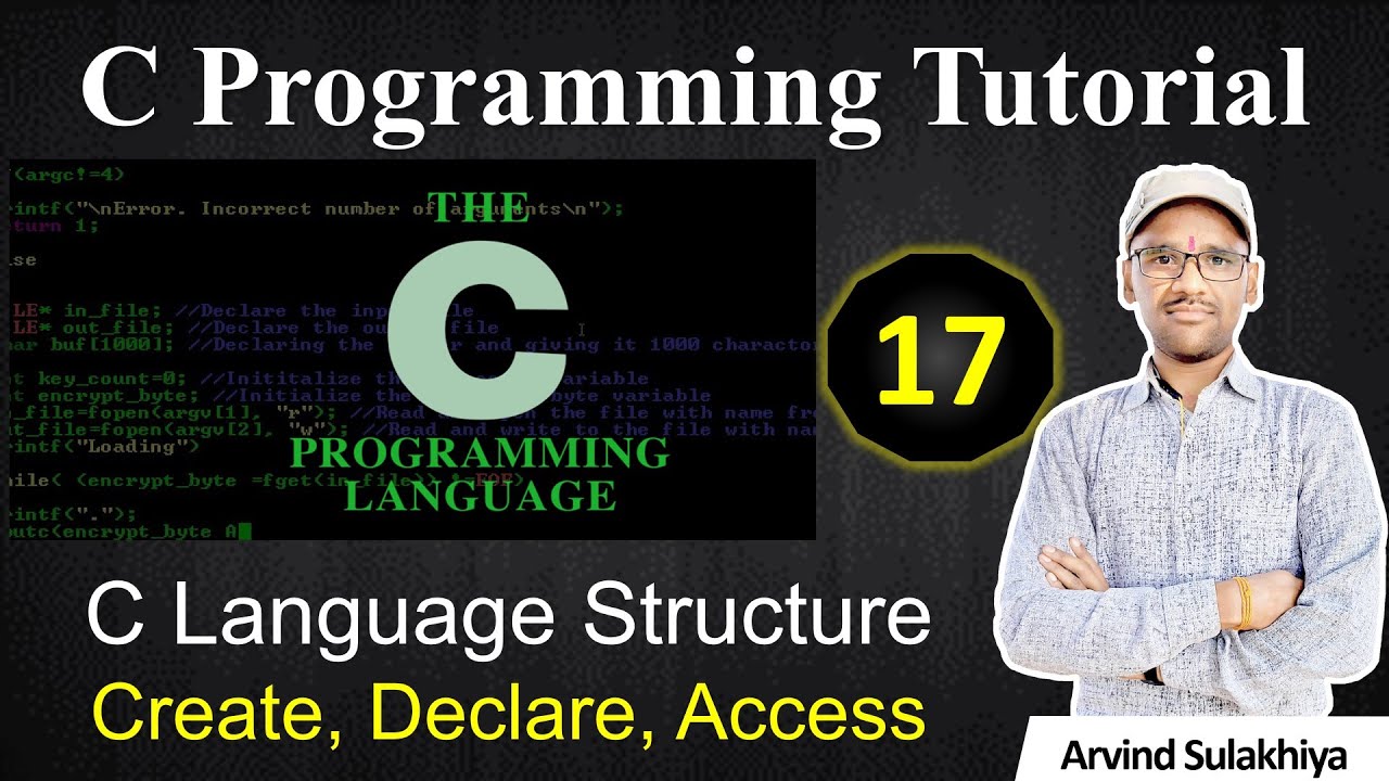 17. C Language Structure | Create a Structure | Declare Structure ...