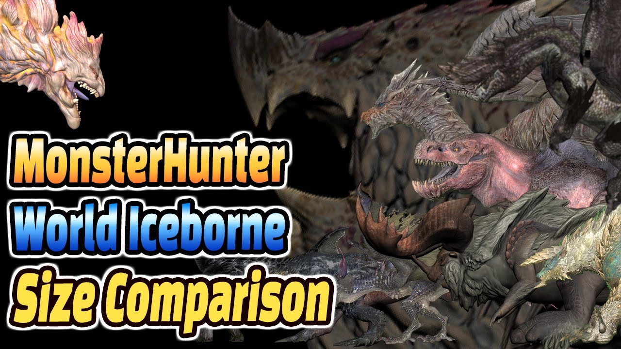 Monster Hunter World Iceborne size comparison (몬스터헌터 월드 아이스본 몬스터 크기 비교 ...