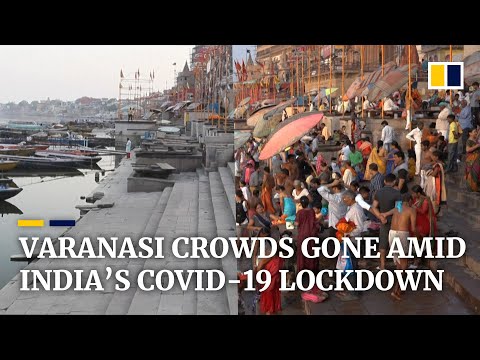 India’s famous Ganges funeral pyres at Varanasi burn low amid coronavirus lockdown