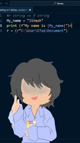f string vs r string in python.#python #codingpractice #fstring # ...