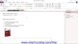 OneNote 2013 Tutorial Sending Notebook Pages via Microsoft Outlook Microsoft Training Lesson 5.2