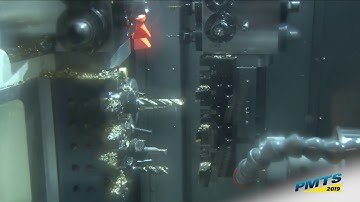 Quicktech i-42 Ultimate 10-Axis Twin Spindle Mill/Turn Center with Dual B-Axes Demo at PMTS 2019