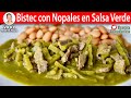 BISTEC CON NOPALES EN SALSA VERDE | Vicky Receta Facil