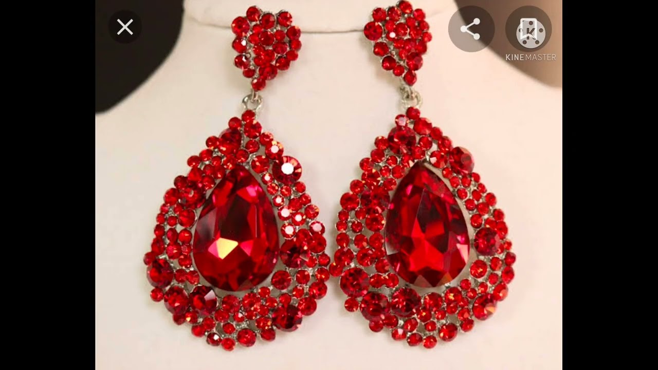 beautiful red diamond earrings
