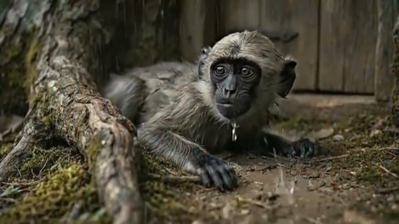 She Saved The Baby Monkey in Heavy Rain | Unbelievable Jungle Kindness Story...
