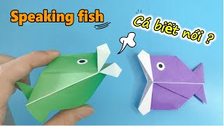 Hướng dẫn cách gấp con cá đơn giản 🐟 cá dễ thương 🐠 origami speaking fish 🐟 cho trẻ em 🐠 말하는 물고기 접기