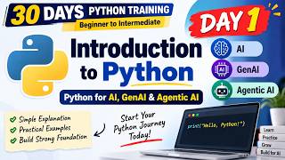 Day 1 – Introduction to Python | 30 Days Python Training | Beginner to Intermediate