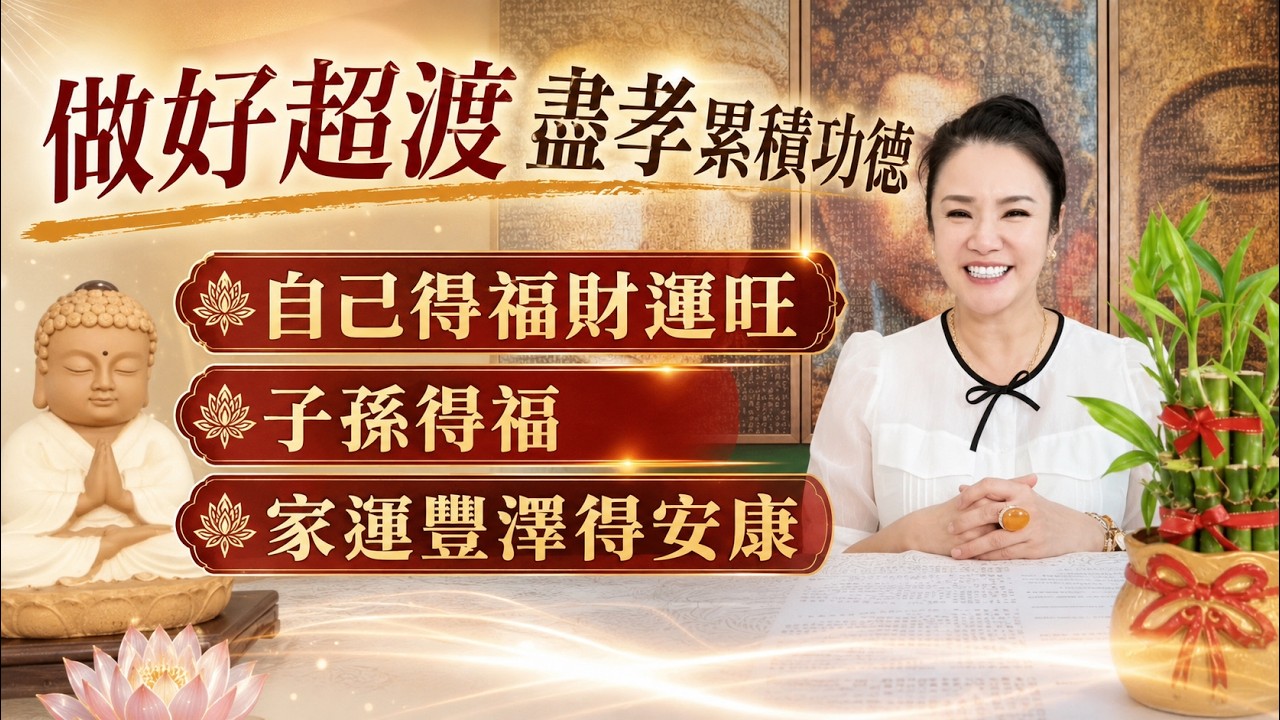 《廖美然老師》超渡～是非常殊勝的功德超拔先靈、利益自己累積功德福報，家運福澤財豐安康，內容很重要、一定要看到最後！  #廖美然老師 #蓮華觀音殿 #超渡 縮圖