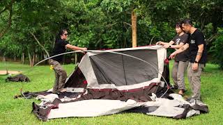 วิธีกาง coleman master series 4s wide 2 room curve - YouTube