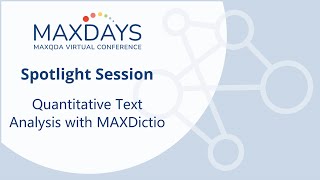 Celebrity MAXDAYS 2023 Spotlight Session: Text Analysis with MAXDictio Wealth