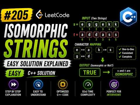 LeetCode #205 Isomorphic Strings | Easy Solution Explained (C++)