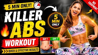 5 MIN Killer ABS Workout | Quick &amp; Effective Results | Fit Girl X #fitgirlx #homeworkout #gymgirl 