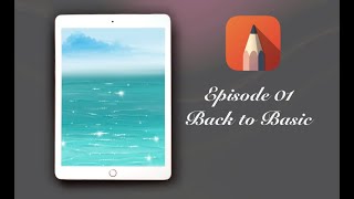 Ep 01 Back to basic - How to draw water / tropical sea in Autodesk Sketchbook using iPad.. screenshot 4