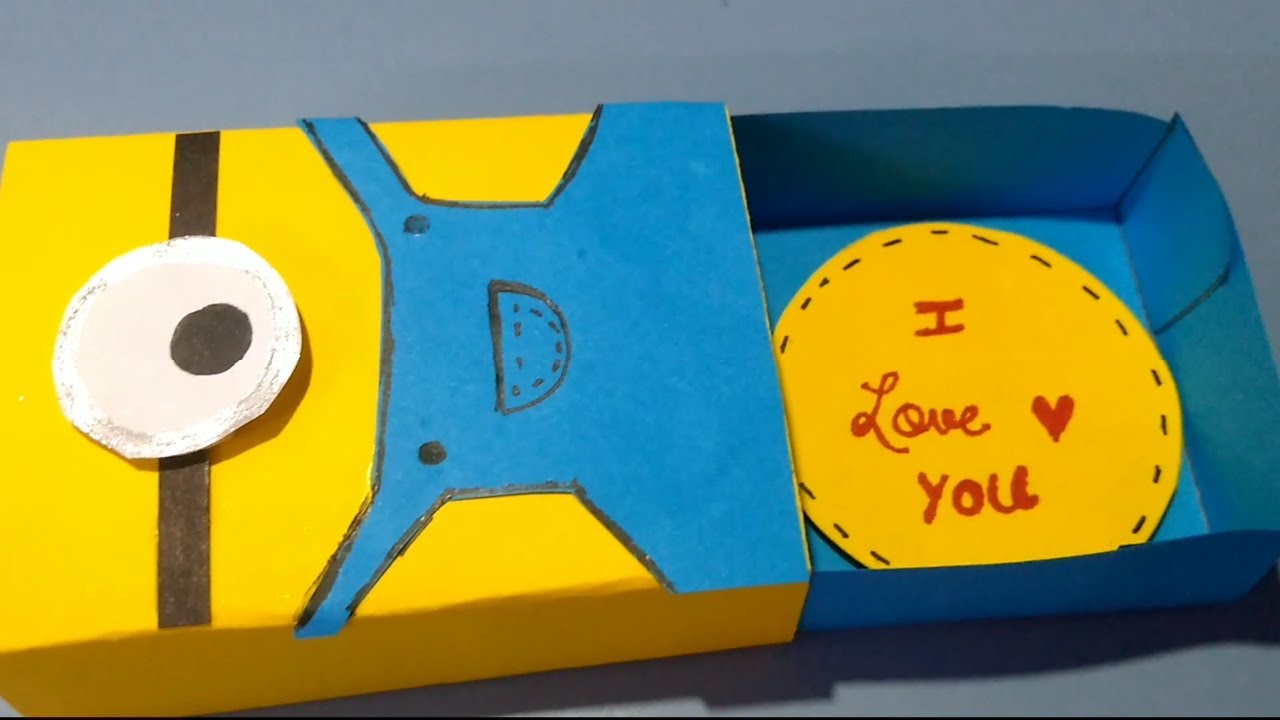 Minion Matchbox Card Valentine Day Card Ideas Matchbox Craft Diy 27 Youtube