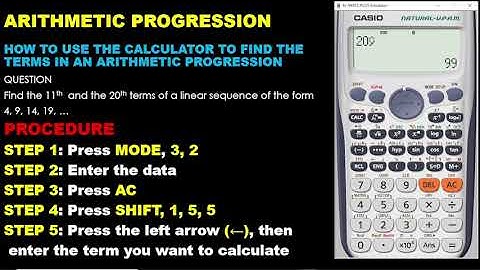 USING CALCULATOR TO SOLVE UPDATED ARITHMETIC PROGRESSION