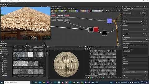 SubstanceDesigner Palm Leaf Roofing Timelapse