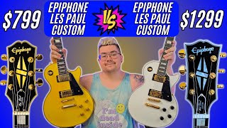 $1299 VS. $799 Epiphone Les Paul Custom Guitar Comparison!