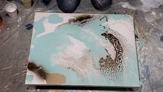 (819) Stunning DIY Beach Inspired Acrylic Pour Painting with Mixed Media