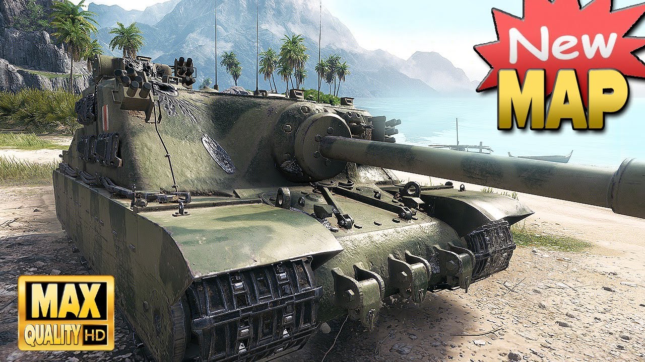 Tortoise on the new map "Oyster Bay" World of Tanks YouTube