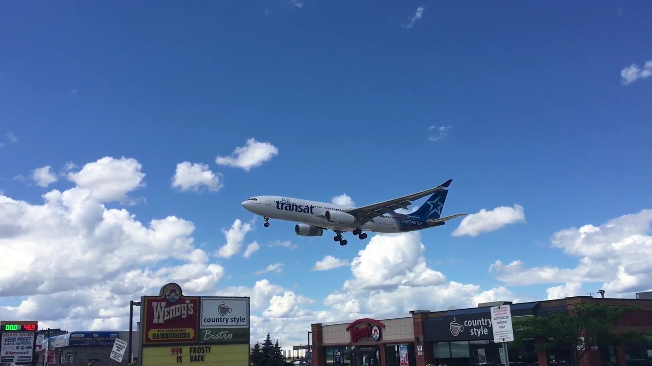 Air Transat C-GTSJ landing Runway 23 CYYZ (June 24 2017)