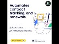 Automates contract tracking, and renewals.