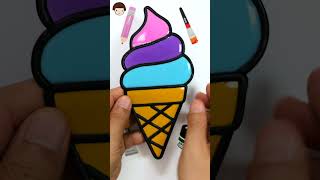 Watermelon ice cream coloring &amp; drawing | Sweet snack With Jelly #art #drawing #satisfying