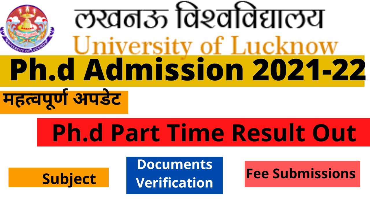 part time phd lucknow university