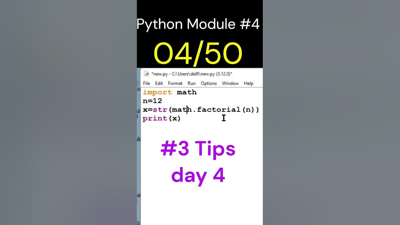 Find factorial using math module in python by codes war #day4 - YouTube
