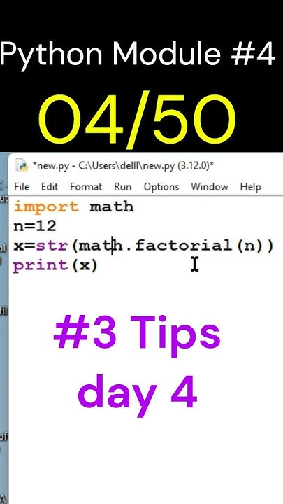 Find factorial using math module in python by codes war #day4 - YouTube image.