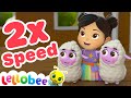 Sped Up Big Sister Lettie | Nursery Rhymes with Subtitles | Lellobee ABC