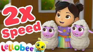 Sped Up Big Sister Lettie | Nursery Rhymes with Subtitles | Lellobee ABC