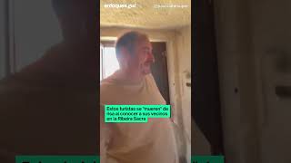 Estos turistas se "mueren" de risa al ver a sus vecinos en este curioso hotel de Ribeira Sacra