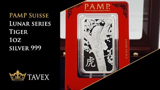 PAMP Lunar Series — Tiger 1 oz silver coin | PAMP sudraba stienis — Tīģera gads 2022