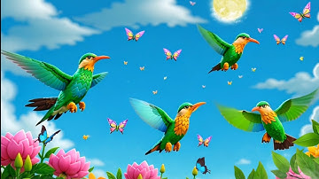 3D Background Animation | Realistic Hummingbird🐦 Nature Background | Flying Bird Animated Background