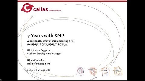 7 Years with XMP; Dietrich von Seggern & Ulrich Frotscher