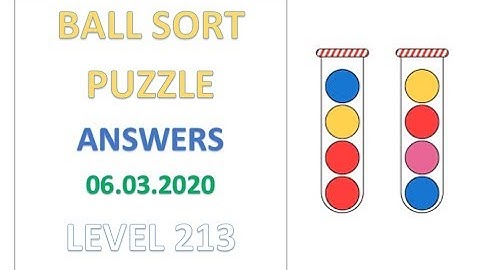 Ball Sort Puzzle Answers Level 213 Solutions Walkthrough