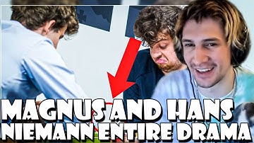 xQc Reacts To: "Magnus and Hans Niemann entire drama in 2 minutes and 41 seconds"