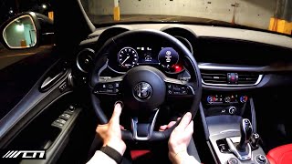 2024 Alfa Romeo Stelvio Veloce POV Night Drive /// Allcarnews Alfa Romeo Stelvio Ambient Lighting
