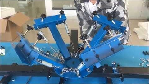 Screen Printing Machine Press Silk Screen Printing Machine(4 color 4 station) Installation Step